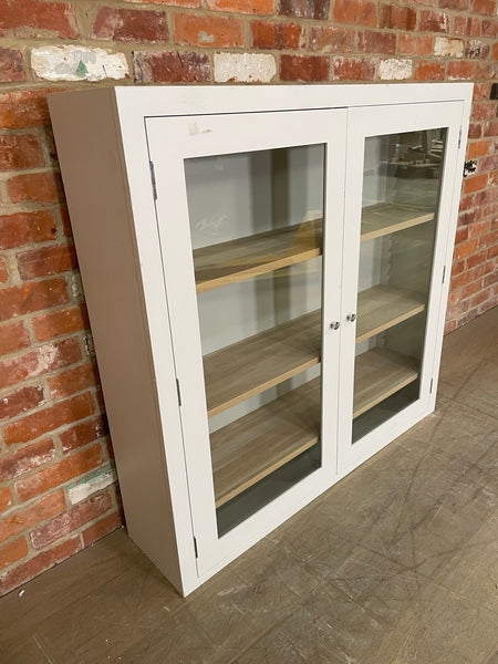 Suffolk 4ft Contemporary Glazed Dresser Top - Silver Birch- No Cornice