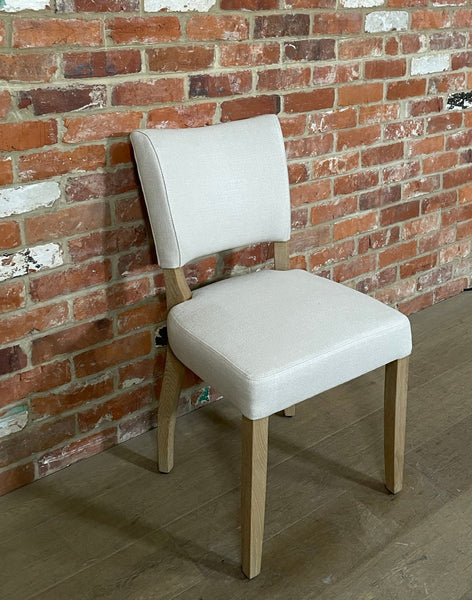 Mowbray Dining Chair - Hugo Pale Oat - Vintage Oak