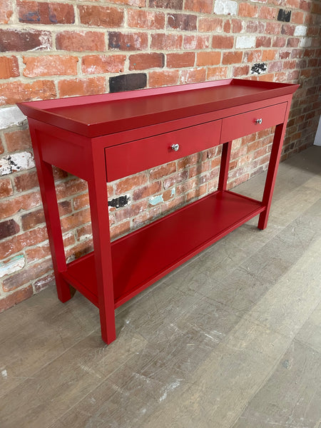 Aldwych 122 Rectangular Console Table - Burnham Red Exterior, Rhubarb Interior