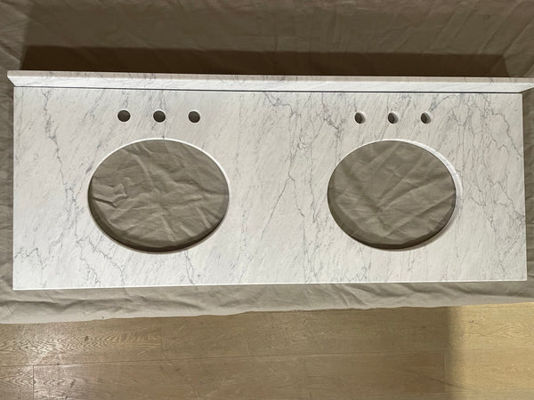Neptune 149 Carrara Marble Vanity Top - Honed