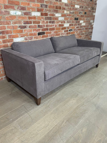 Shoreditch 3 Seater Sofa - Linara Dark Fig - Darkened Oak