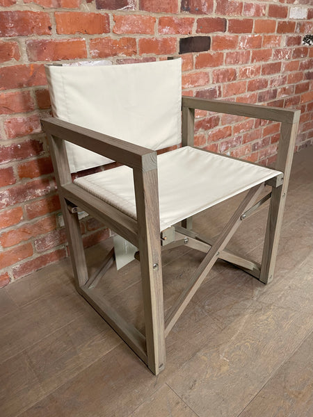 Denham Campaign Chair - Canvas & Weathered Teak