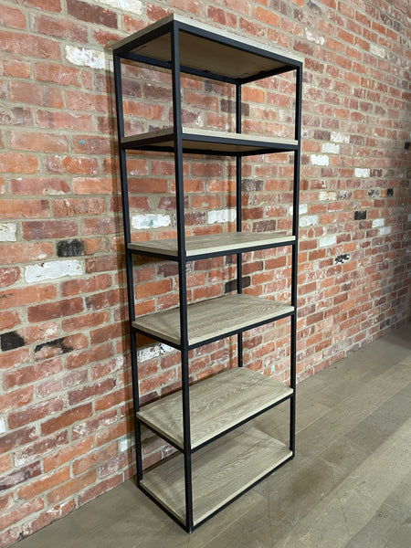 Carter 70 Bookcase - Black Steel & Dark Vintage Oak