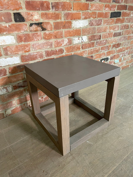 Hove 50 Side Table - Concrete & Teak