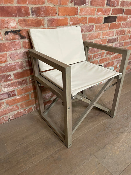 Denham Campaign Chair - Canvas & Weathered Teak