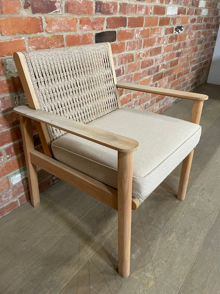 Kew Carver Chair with Cushion Natural Woven