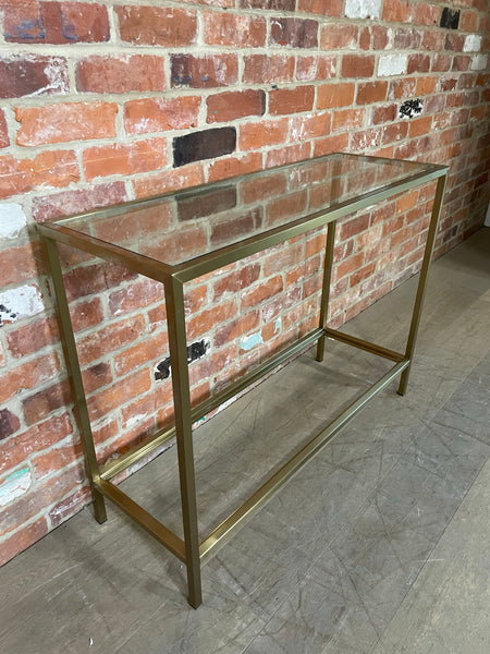 Keswick 100 Rectangular Console Table - Brushed Brass