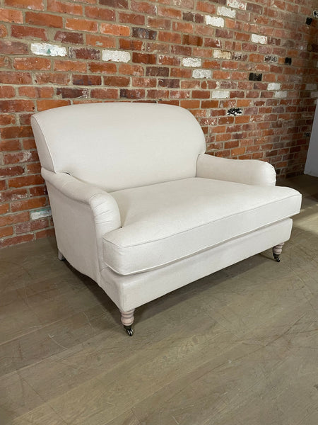 Olivia Loveseat - Heavyweight Linen Pale Oat - Natural Oak Legs