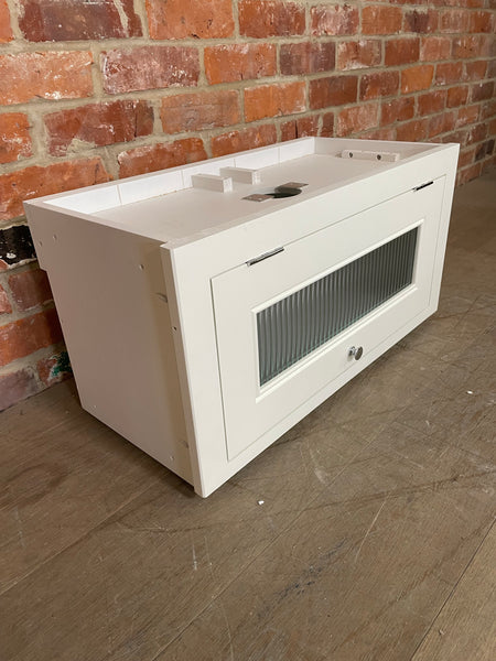 Bespoke Production - Chichester Glazed Top Box Wall Cabinet- Orkney White