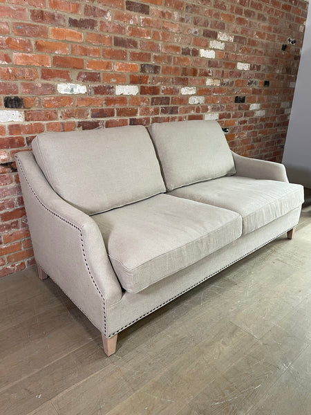 Eva Sofa Large - Heavyweight Linen Millet - Natural Oak Legs