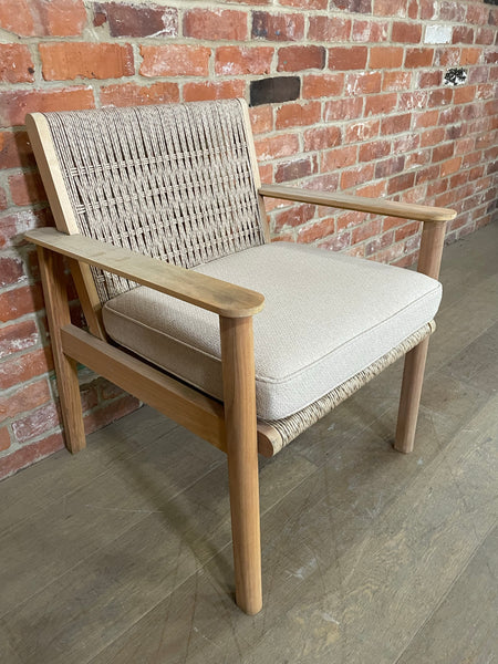 Kew Carver Chair with Cushion Natural Woven