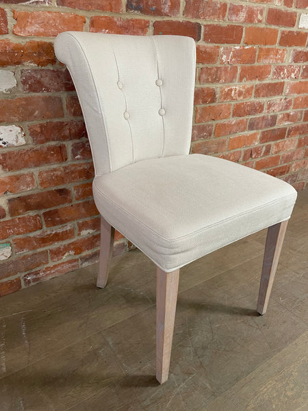 Calverston Dining Chair - Heavyweight Linen Pale Oat - Pale Oak