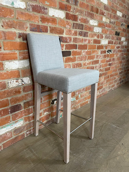 Shoreditch High Back Bar Stool - Archie Ash - Pale Oak