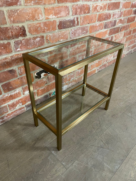 Keswick 53 Rectangular Side Table - Brushed Brass