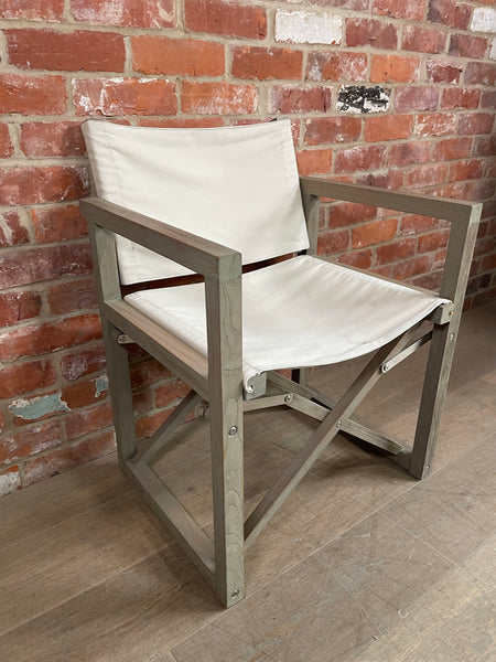 Denham Campaign Chair - Canvas & Weathered Teak