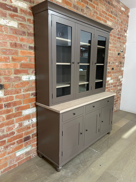 Suffolk 5ft Contemporary Glazed Dresser - Saddle