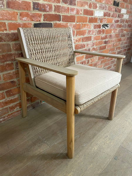 Kew Carver Chair with Cushion Natural Woven