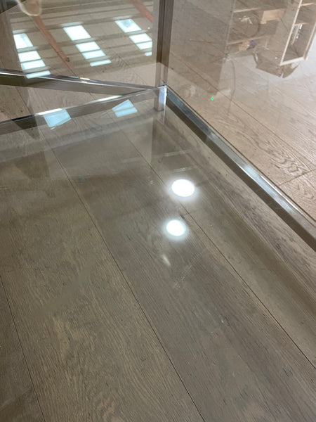 Manhattan 120 Square Coffee Table - Metal & Glass