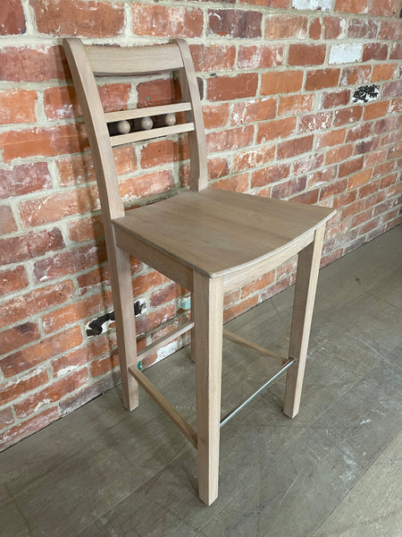 Suffolk High Back Bar Stool - Seasoned Oak