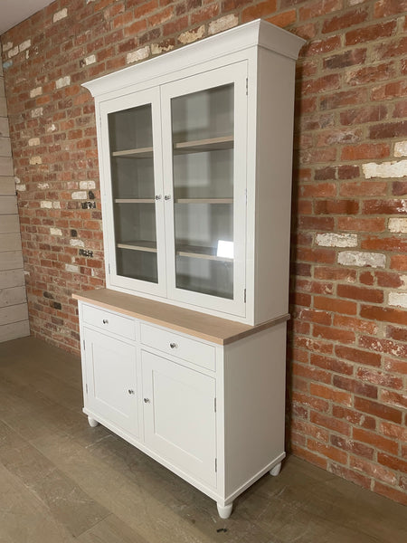 Suffolk 4ft Contemporary Glazed Dresser - Silver Birch- No Lighting