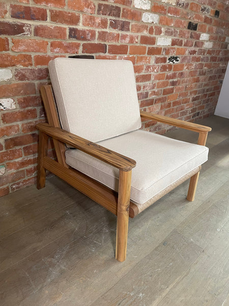 Kew Armchair with Natural Woven Cushions - Teak