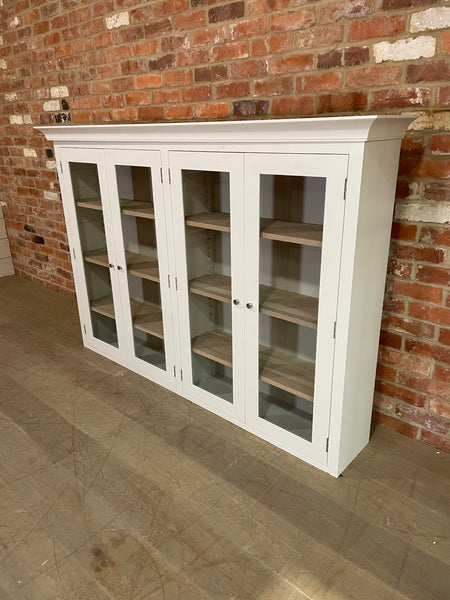 Suffolk 6ft Contemporary Glazed Dresser Top - Silver Birch- Without Lighting
