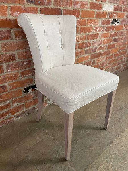 Calverston Dining Chair - Heavyweight Linen Pale Oat - Pale Oak