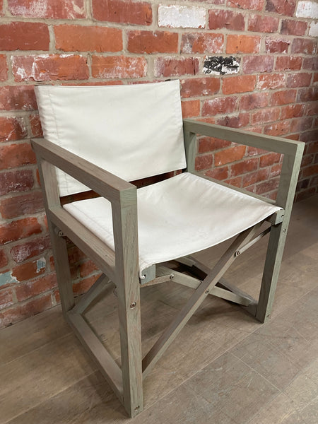 Denham Campaign Chair - Canvas & Weathered Teak