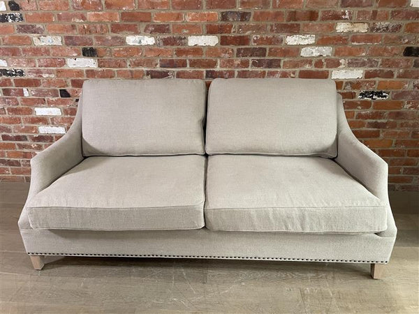 Eva Sofa Large - Heavyweight Linen Millet - Natural Oak Legs