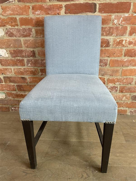 Shoreditch Dining Chair - Linara Flax Blue - Darkened Oak