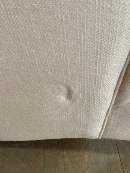 Olivia 2 Seater Sofa - Heavyweight Linen Pale Oat - Natural Oak Legs