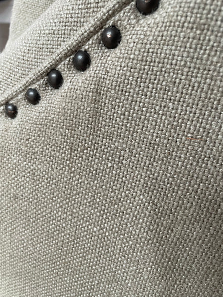 Eva Sofa Large - Heavyweight Linen Millet - Natural Oak Legs