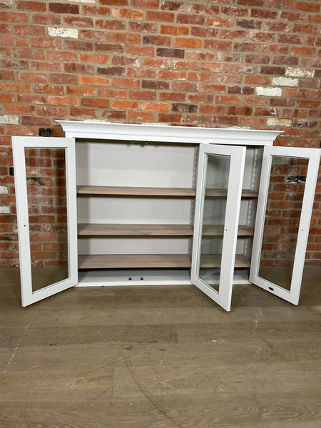 Suffolk 5ft Contemporary Glazed Dresser Top - Silver Birch