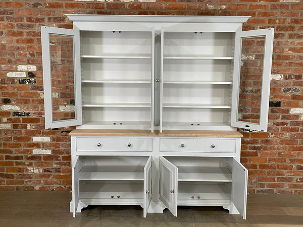 Chichester 6ft Glazed Rack Dresser - Shingle