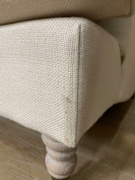 Olivia 3 Seater Sofa- Heavyweight Linen Pale Oat- Natural Oak Leg