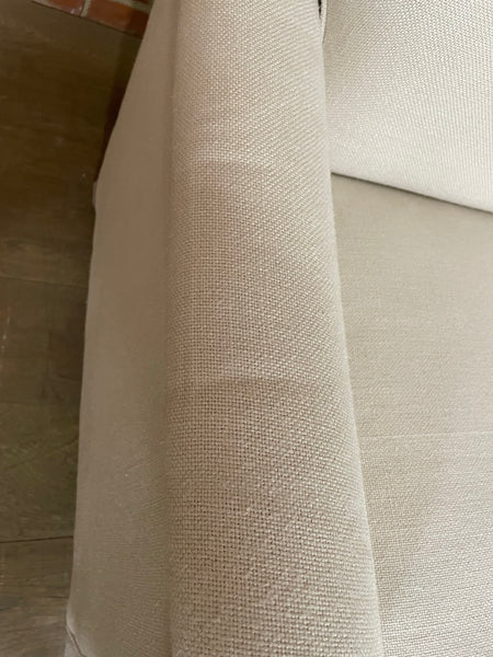 Olivia Loveseat - Heavyweight Linen Pale Oat - Natural Oak Legs
