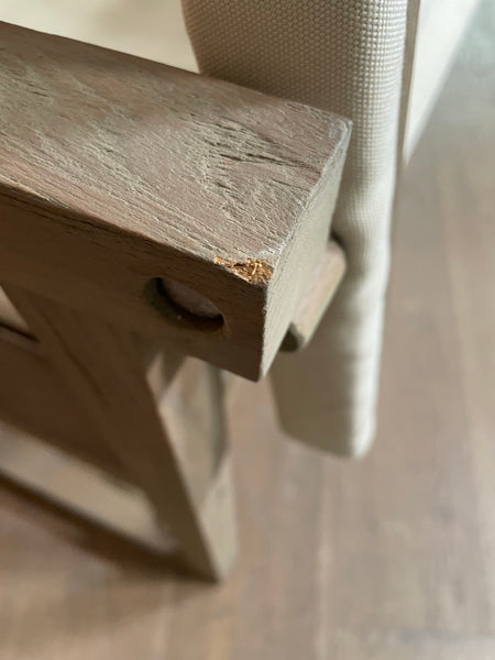 Denham Campaign Chair - Canvas & Weathered Teak