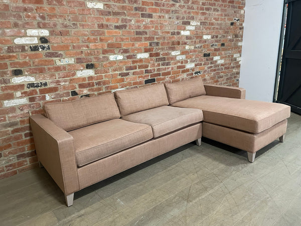Shoreditch Sofa & Chaise - Right - Harry Apricot - PO Legs