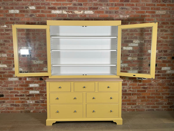Chichester 5ft Glazed Rack Grand Dresser - Saffron- No Cornice