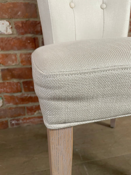 Calverston Dining Chair - Heavyweight Linen Pale Oat - Pale Oak