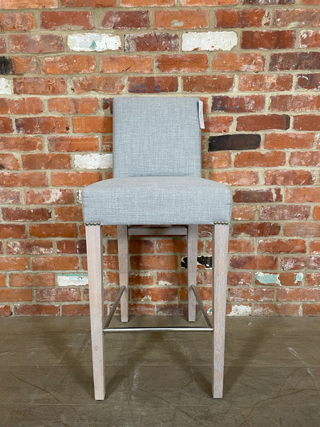 Shoreditch High Back Bar Stool - Archie Ash - Pale Oak