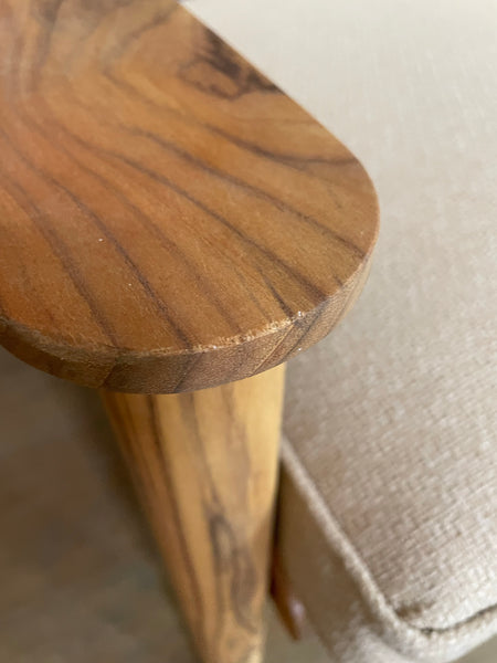 Kew 2 Seat Sofa with Natural Woven Cushions - Teak