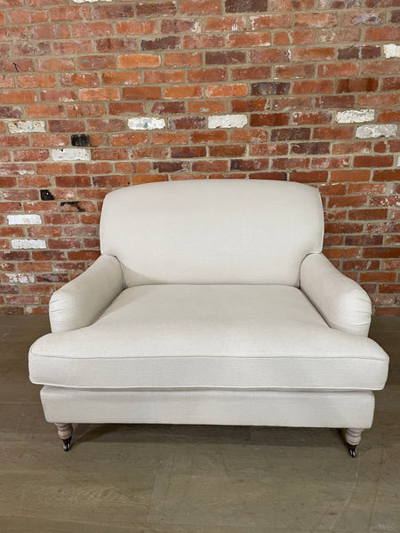 Olivia Loveseat - Heavyweight Linen Pale Oat - Natural Oak Legs