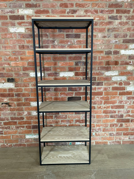 Carter 70 Bookcase - Black Steel & Dark Vintage Oak