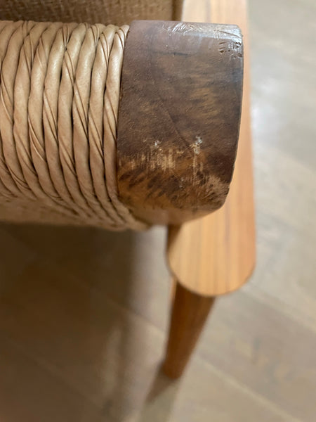 Kew 2 Seat Sofa with Natural Woven Cushions - Teak