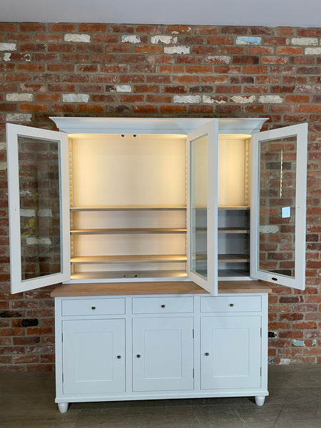 Suffolk 5ft Contemporary Glazed Dresser - Silver Birch