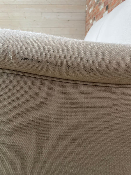 Olivia 3 Seater Sofa- Heavyweight Linen Pale Oat- Natural Oak Leg