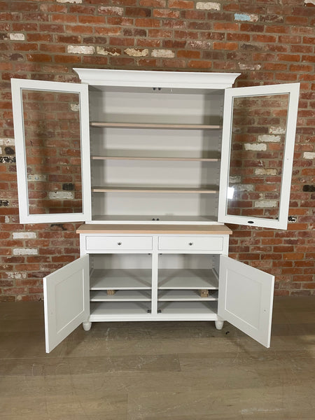 Suffolk 4ft Contemporary Glazed Dresser - Silver Birch- No Lighting