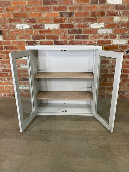 Suffolk 920 Tall 2 Door Glazed Wall Cabinet - Driftwood
