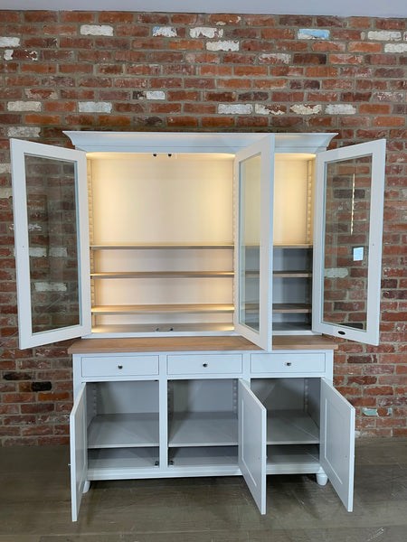 Suffolk 5ft Contemporary Glazed Dresser - Silver Birch